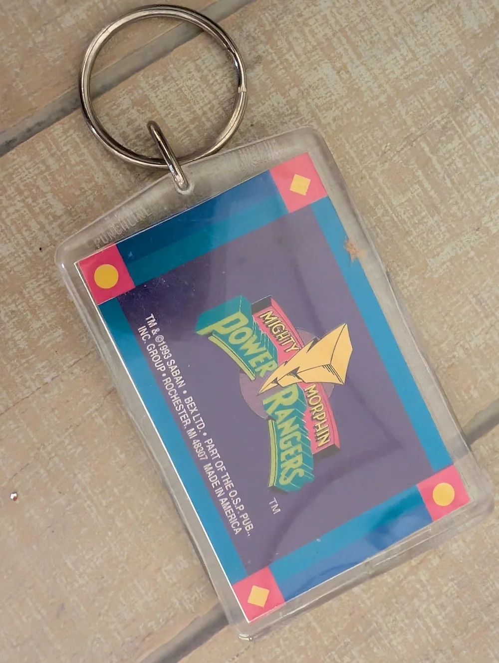 Vintage 1993 Mighty Morphin Power Rangers Logo Keychain